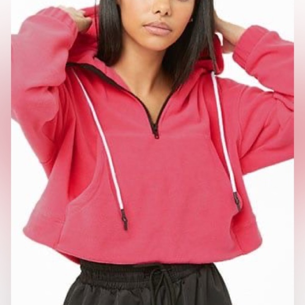 Pink Fleece Half-Zip Pullover